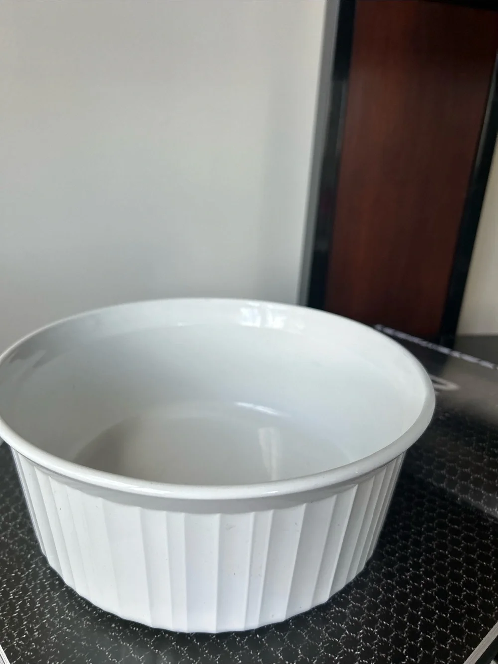 Corning ware White Ceramic Fluted Serving Bowl - Home Dining